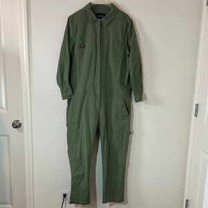 Wildfang Women’s Utility Coverall Jumpsuit – Army Green, Size XL